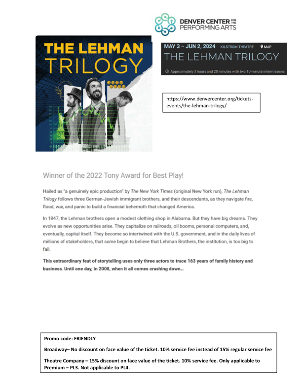 Denver Center - The Lehman Trilogy -2024
